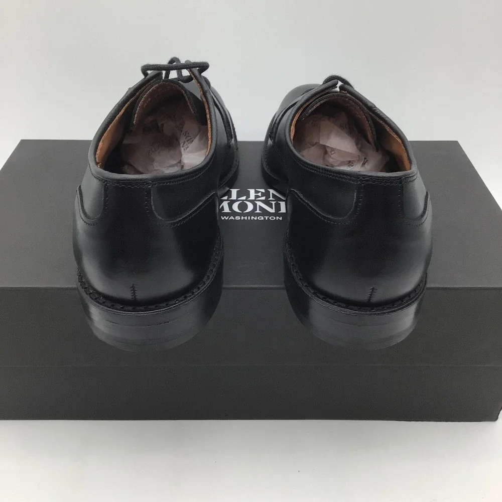 Allen Edmonds Windsor Black Plain Toe Derby Dress Shoes Size 8.5 D 6126 NEW